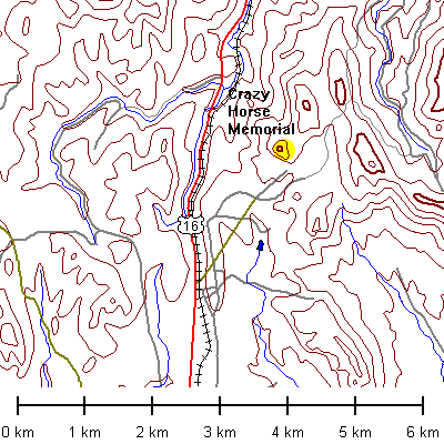 Map of Crazy Horse Memorial, sd