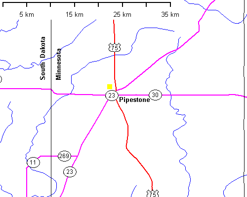 Map of Pipestone NM