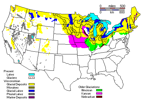 glacial deposits in the U.S.